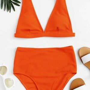 bright orange SHEIN bikini set